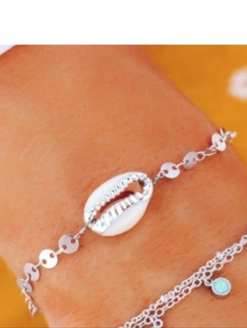 pura vida Silver Cowrie Shell Coin Bracelet